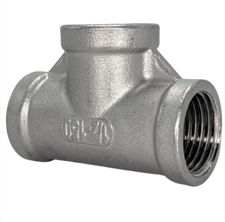 Conexão TÊ 1/2 Polegada Bsp Aço Inox 304 Rosca Fêmea