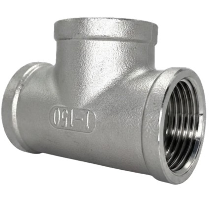 Conexão TÊ 1" Polegada Bsp Aço Inox 304 Rosca Fêmea