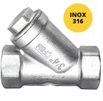 Filtro Y 3/4" BSP Aço Inox 316