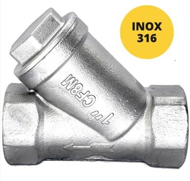 Filtro Y 1" BSP Aço Inox 316