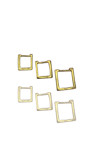 Trio Argolas Cravejadas Ouro