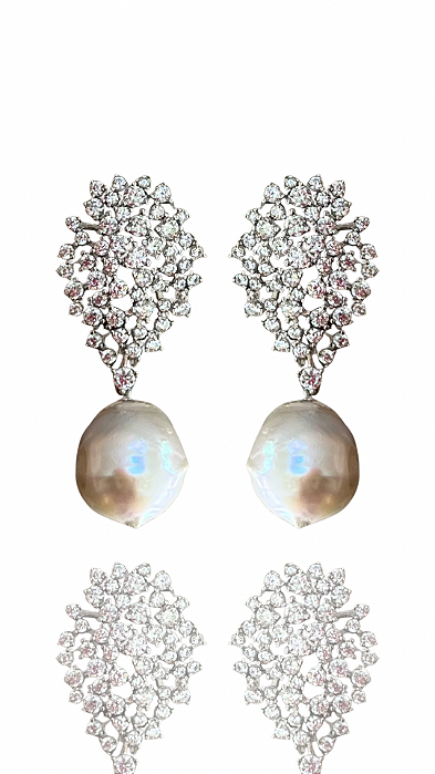 Brinco Leolina Pérola Prata