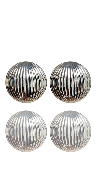 Brinco Meia Bola Frisada Prata