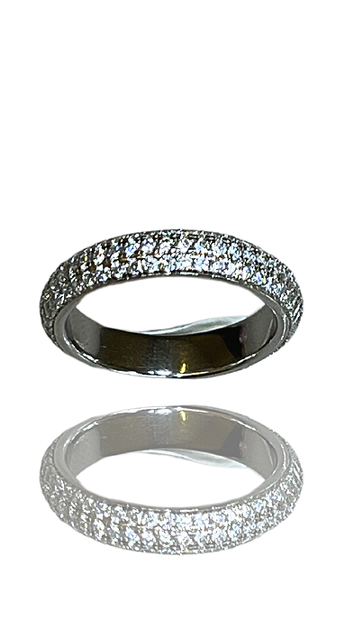 Aliança Marília Cravejada Prata