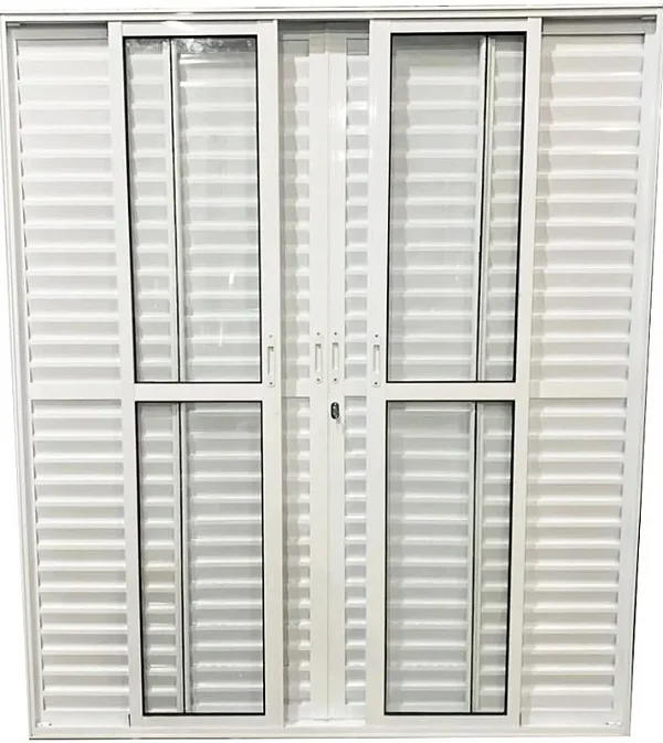 Porta de Aluminio de Correr 6 Folhas Com Fechadura Linha Premium