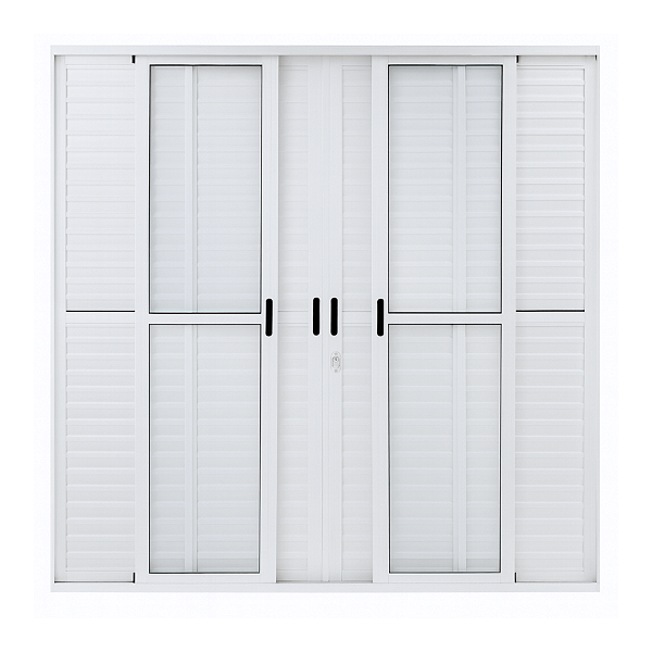 Porta de Aluminio de Correr 6 Folhas Com Fechadura Linha Premium