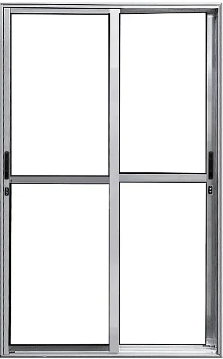 Porta de Alumínio Sacada 2 Folhas Móveis de Correr Com Fechadura Linha Premium