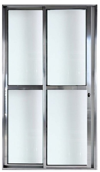 Porta de Correr de Alumínio Sacada 2 Folhas Com Fechadura Linha Premium