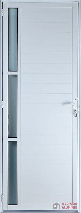 Porta de Aluminio Lambril Visor Lateral Linha Premium