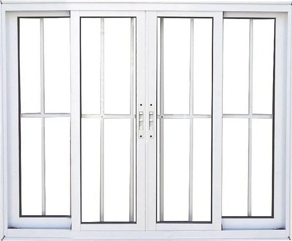 Vitro de Aluminio 4 Folhas Com Grade Linha Premium