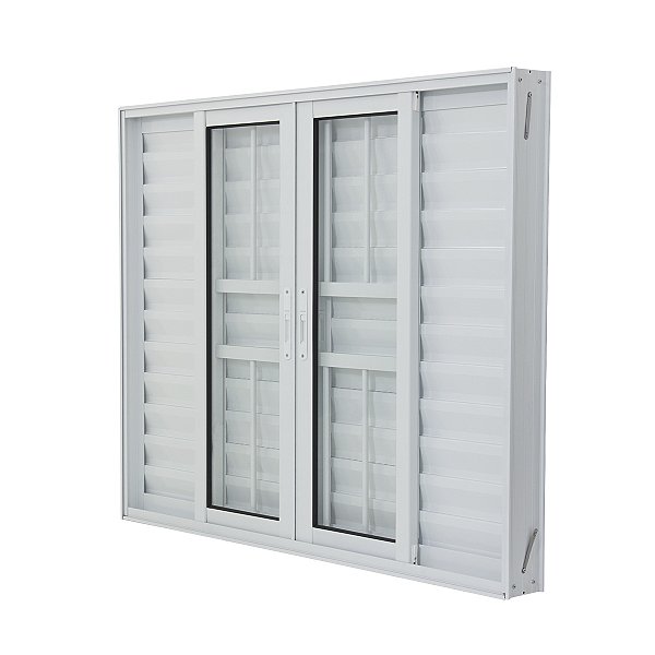 Veneziana de Aluminio 6 Folhas Com Grade Linha Premium