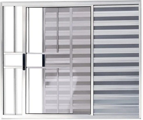 Veneziana de Aluminio 3 Folhas Com Grade Linha Premium