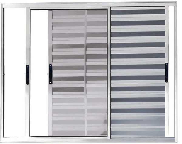 Veneziana de Aluminio 3 Folhas Móveis Sem Grade Linha Premium
