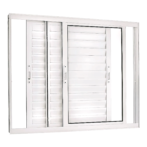 Veneziana de Aluminio 3 Folhas Móveis Sem Grade Linha Premium