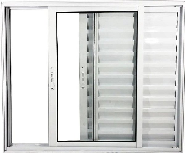 Veneziana de Aluminio 3 Folhas Sem Grade Linha Premium