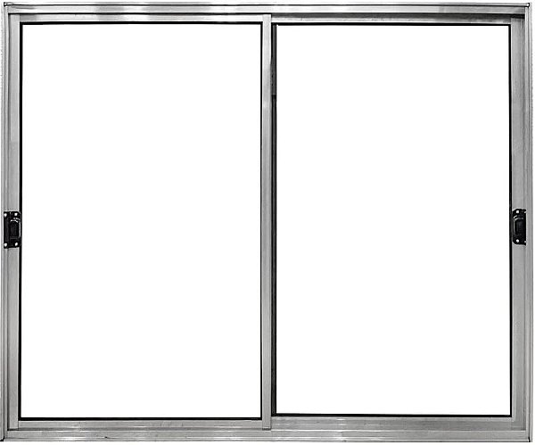 Vitro de Aluminio 2 Folhas Móveis Sem Grade Linha Modular