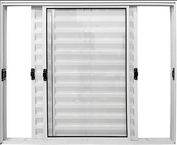 Veneziana de Aluminio 3 Folhas Móveis Sem Grade Linha Modular