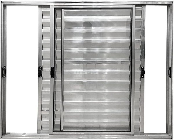 Veneziana de Aluminio 3 Folhas Móveis Sem Grade Linha Modular