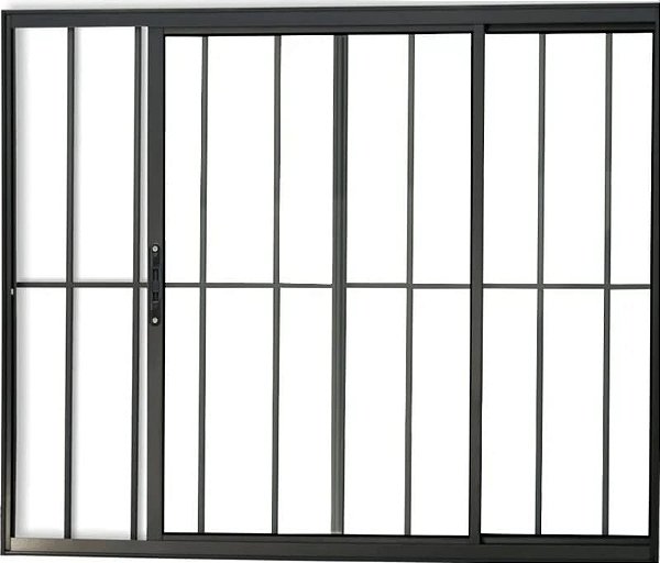 Vitro de Aluminio 2 Folhas Com Grade Linha Modular