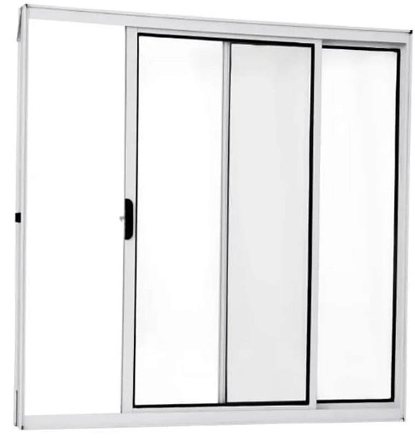 Vitro de Aluminio 2 Folhas Sem Grade Linha Modular