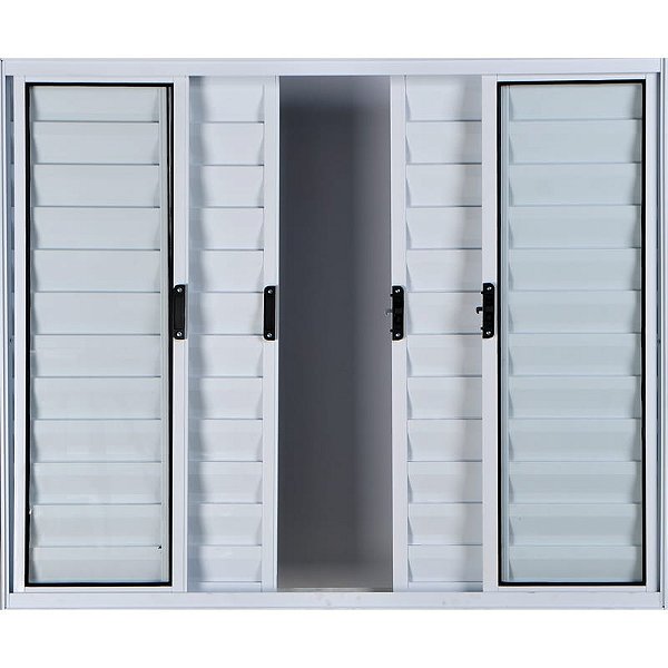 Veneziana de Aluminio 6 Folhas Sem Grade Linha Modular