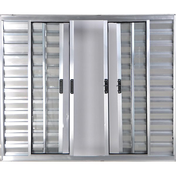 Veneziana de Aluminio 6 Folhas Sem Grade Linha Modular