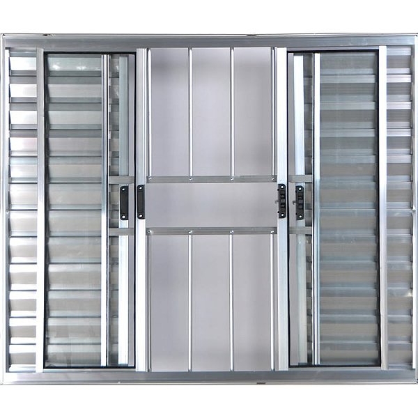 Veneziana de Aluminio 6 Folhas Com Grade Linha Modular