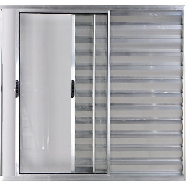 Veneziana de Aluminio 3 Folhas Sem Grade Linha Modular