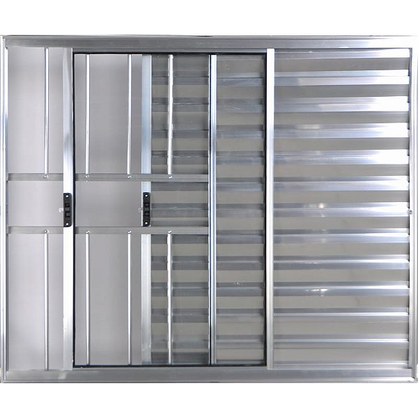 Veneziana de Aluminio 3 Folhas Com Grade Linha Modular