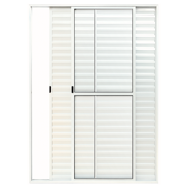 Porta de Alumínio de Correr 3 Folhas Com Trinco Linha Leve