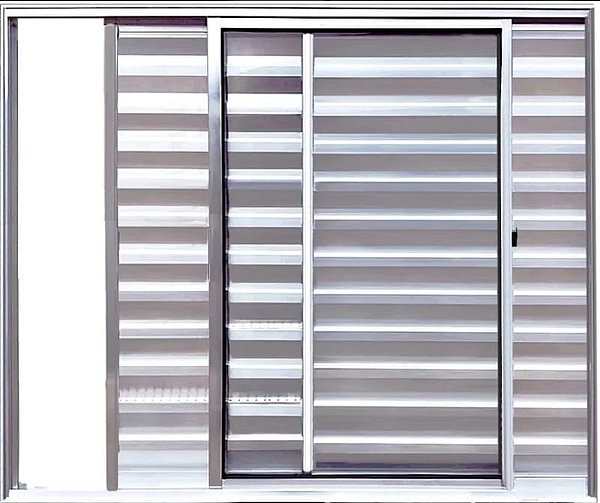 Veneziana de Aluminio 3 Folhas Sem Grade Linha Leve