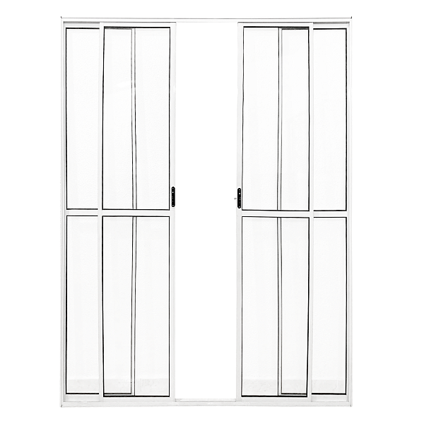 Porta de Alumínio Sacada 4 Folhas Com Trinco Linha Leve