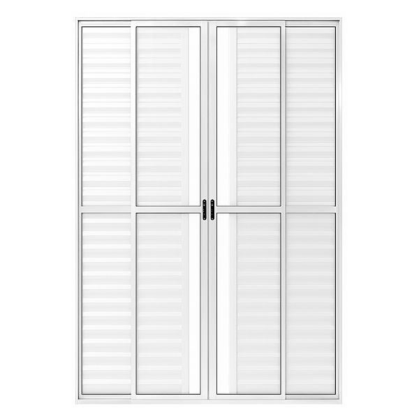 Porta de Alumínio de Correr 6 Folhas Com Trinco Linha Leve