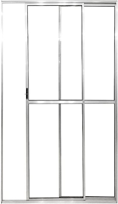 Porta de Alumínio Sacada 2 Folhas Com Trinco Linha Leve