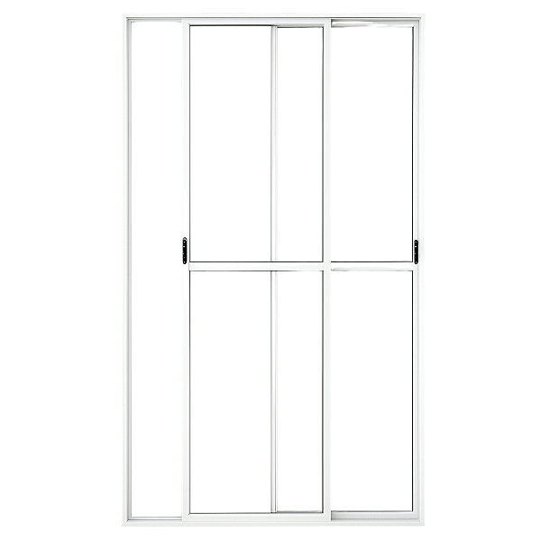 Porta de Alumínio Sacada 2 Folhas Com Trinco Linha Leve