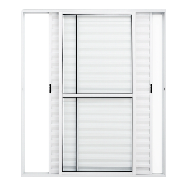 Porta de Alumínio de Correr 3 Folhas Móveis Com Trinco Linha Leve