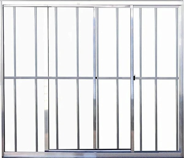 Vitro de Aluminio 2 Folhas Com Grade Linha Leve