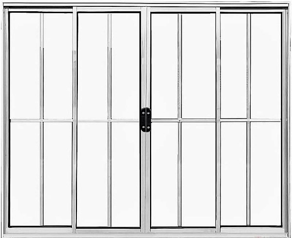 Vitro de Aluminio 4 Folhas Com Grade Linha Leve
