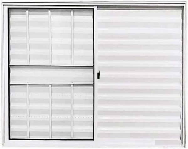 Veneziana de Aluminio 3 Folhas Com Grade Linha Leve