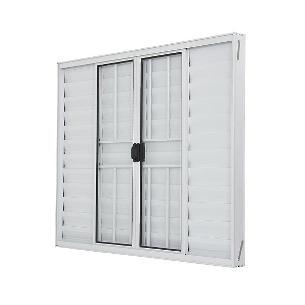 Veneziana de Alumínio 6 Folhas Com Grade Linha Leve