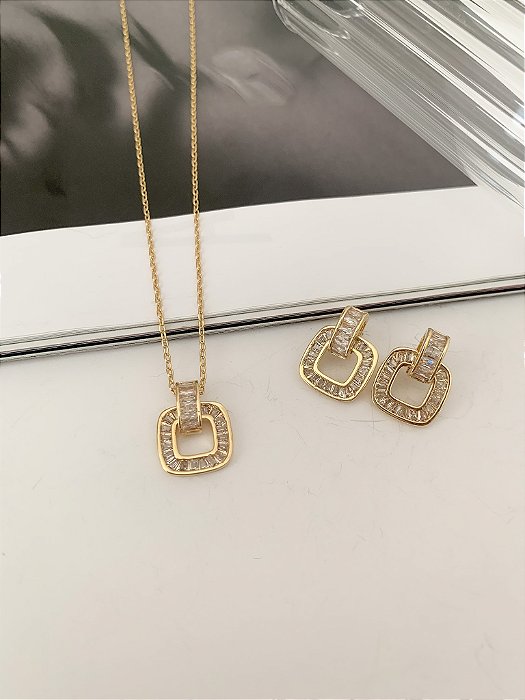 Conjunto em zircônia navetes