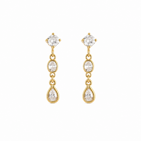 Brinco earline zircônias e gotinha