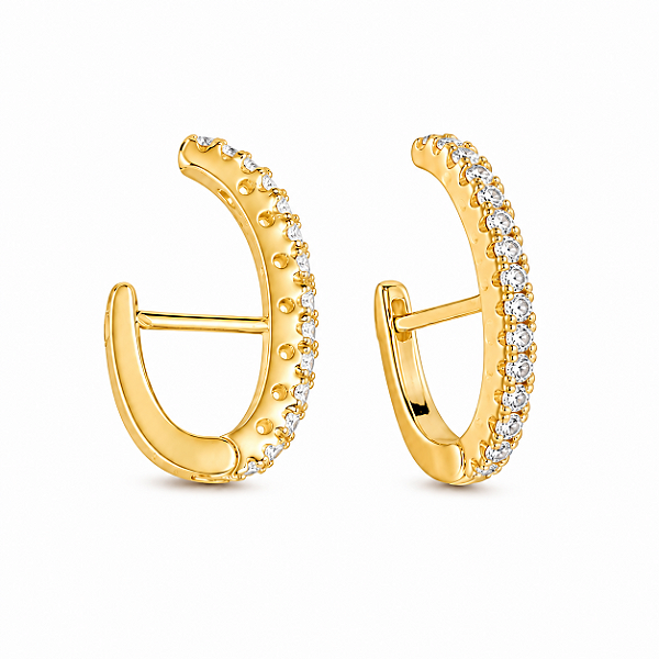 argola earhook com micro zircônias