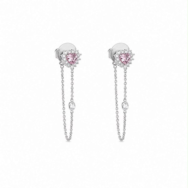 Brinco earline coração rose
