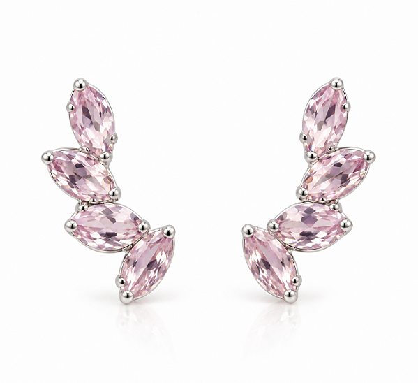 Earcuff com zircônias rose
