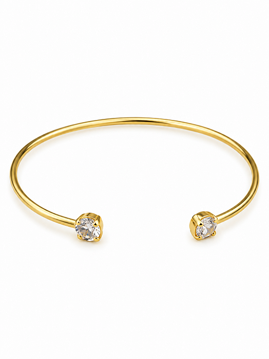 Bracelete duas zircônias 6mm