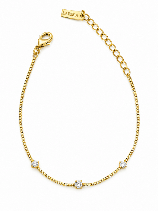Pulseira veneziana 3 zircônias