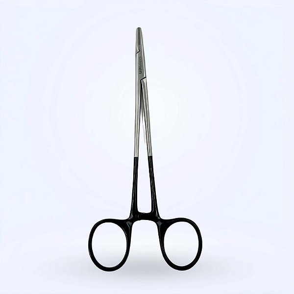 Porta Agulha Crile com Vídea Cabo Preto 14cm