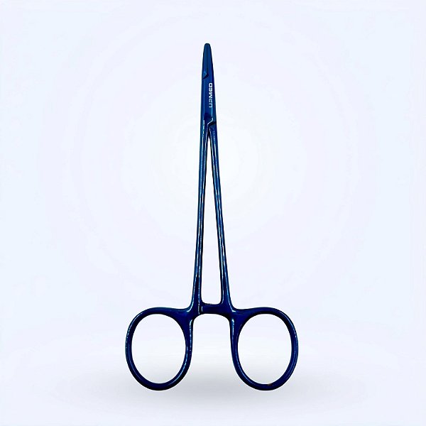 Porta Agulha Crile com Vídea Azul 14cm