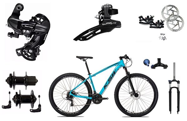 Bicicleta Aro 29 Ksw 24v Cambios Shimano - Cubo K7 E trava